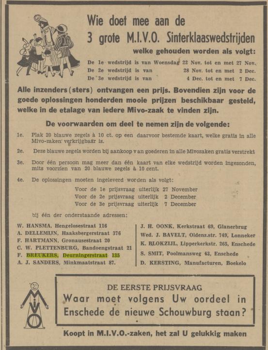 Deurningerstraat 135 F. Breukers advertentie Tubantia 20-11-1939.jpg