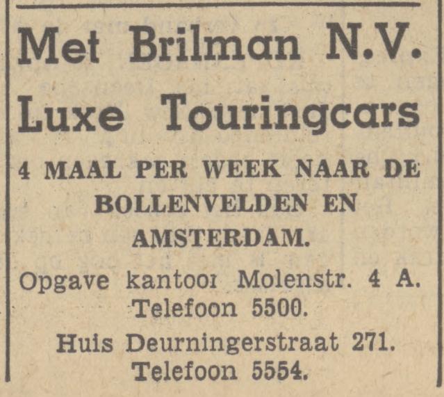 Deurningerstraat 271 Brilman N.V. Touringcars advertentie Tubantia 26-4-1939.jpg