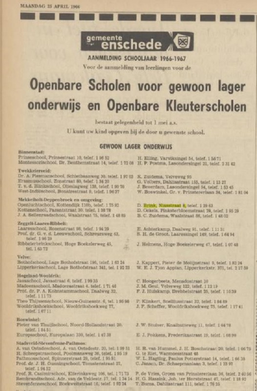 Niasstraat 8 D. Brink advertentie Tubantia 25-4-1966.jpg