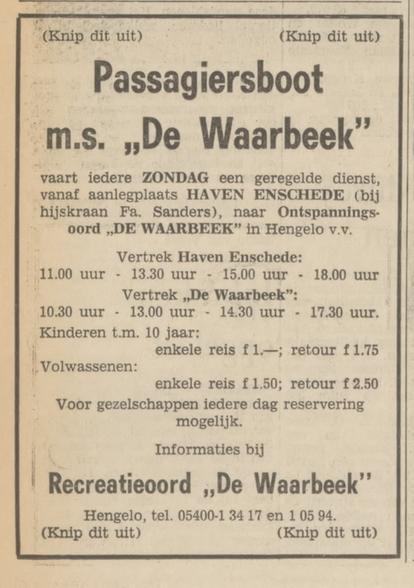 Haven Enschede Passagiersboot Waarbeek advertentie Tubantia 26-5-1972.jpg