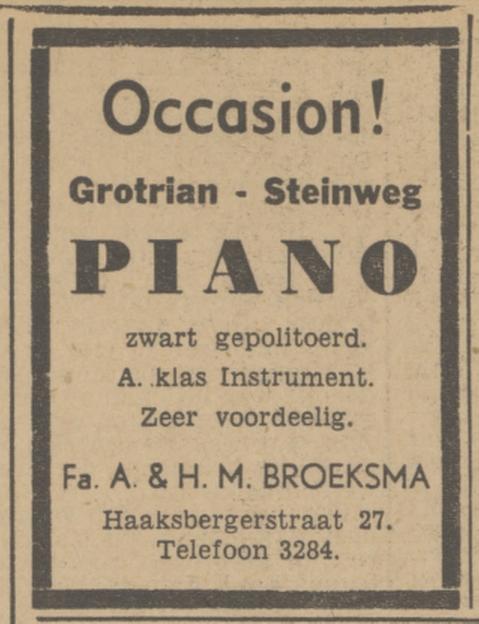 Haaksbergerstraat 27 Fa. A. & H.M. Broeksma  advertentie Tubantia 12-12-1941.jpg