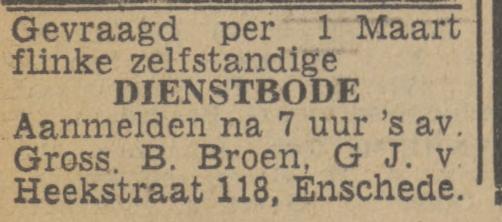 G.J. van Heekstraat 118 B. Broen advertentie Twentsch nieuwsblad 3-2-1943.jpg