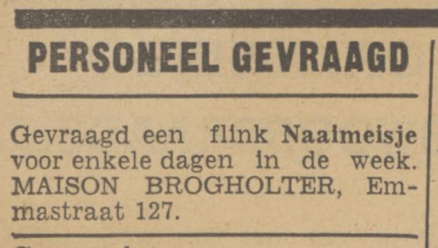 Emmastraat 127 Maison Brogholter advertentie Tubantia 28-12-1940.jpg