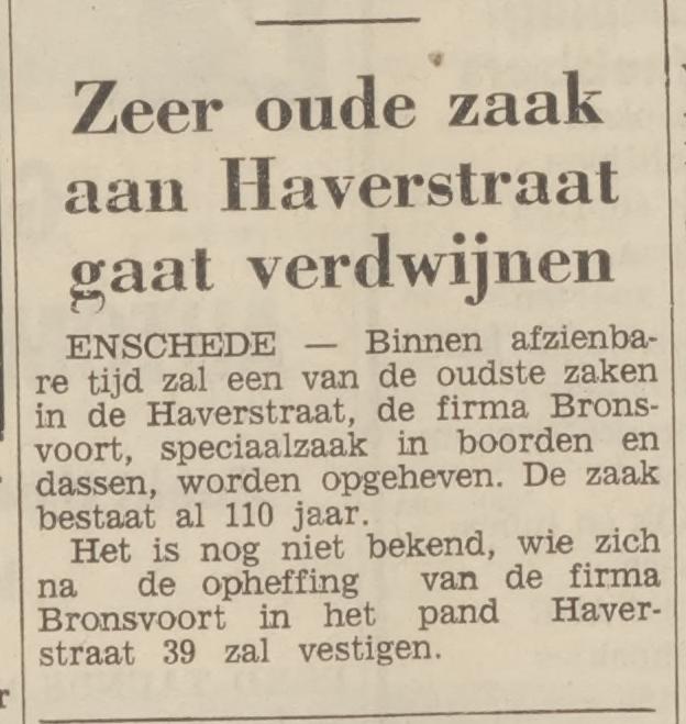 Haverstraat 39 Firma Bronsvoort krantenbericht Tubantia 16-6-1967.jpg
