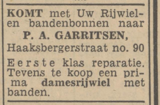 Haaksbergerstraat 90 P.A. Garritsen advertentie Tubantia 8-3-1947.jpg