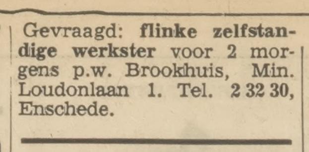 Minister Loudonlaan 1 Brookhuis advertentie Tubantia 3-8-1966.jpg