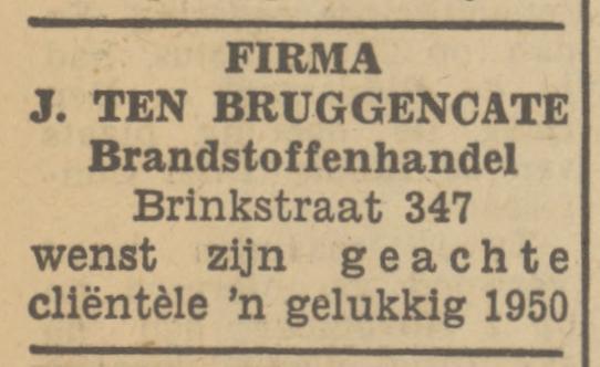 Brinkstraat 347 J. ten Bruggencate Brandstoffenhanel  advertentie Tubantia 31-12-1949.jpg