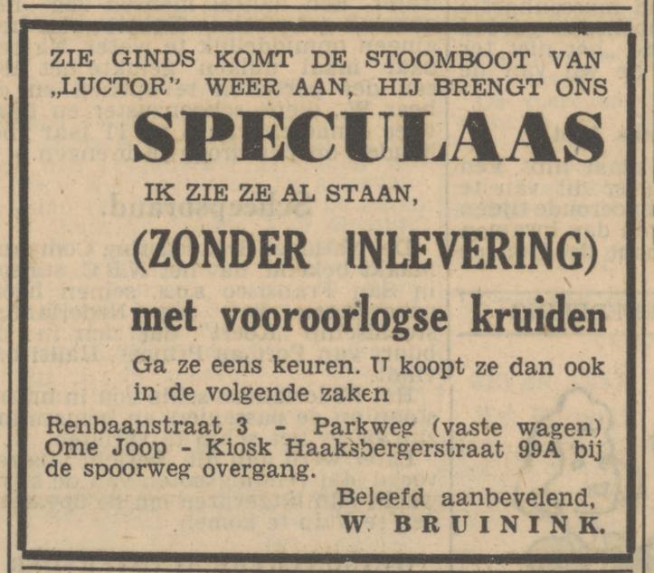 Renbaanstraat 3 W. Bruinink advertentie Tubantia 24-10-1947.jpg