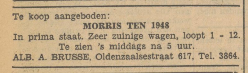 Oldenzaalsestraat 617 Alb.A. Brusse advertentie Tubantia 28-4-1951.jpg