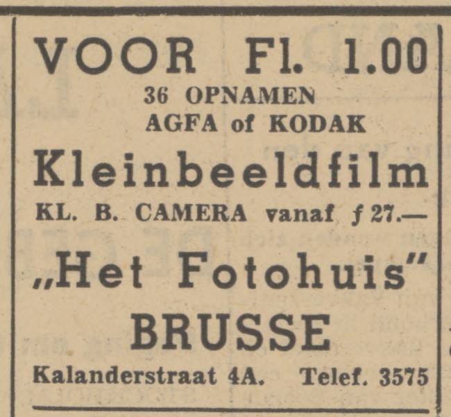 Kalanderstraat 4a Fotohuis Brusse advertentie Tubantia 13-4-1940.jpg