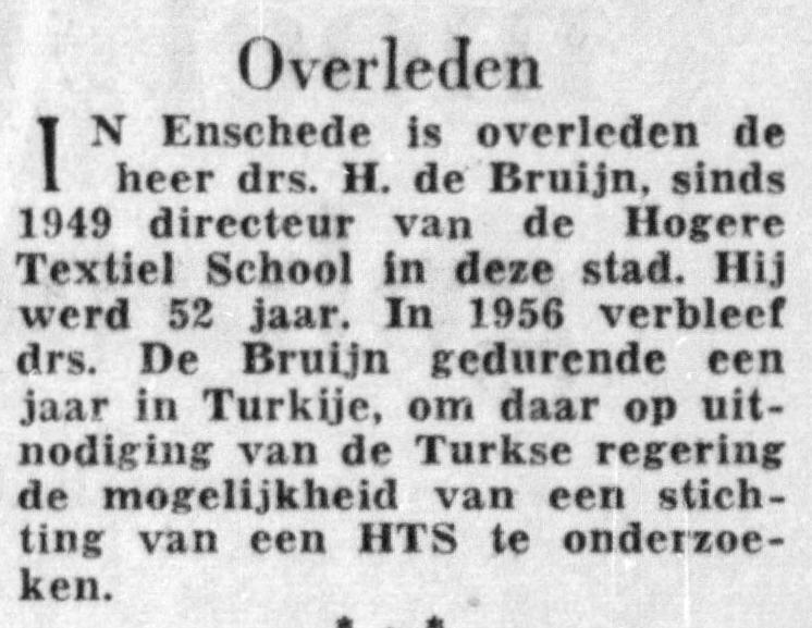 H. de Bruijn directeur HTS krantenbericht de Telegraaf 20-2-1965.jpg