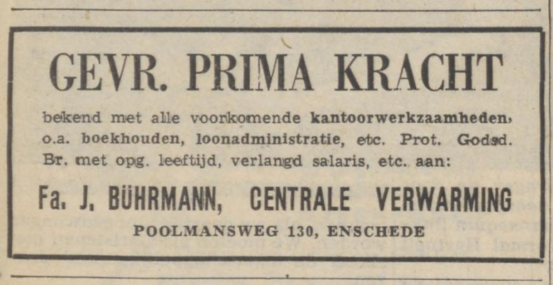 Poolmansweg 130  Fa, J. Bührmann advertentie Trouw 10-1-1953.jpg