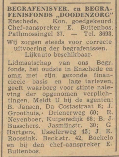 Pathmossingel 37 E. Buitenbos advertentie Trouw 11-8-1945.jpg