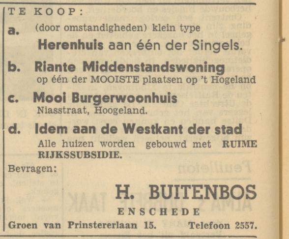 Groen van Prinstererlaan 15 H. Buitenbos advertentie Tubantia 4-10-1949.jpg