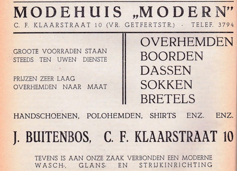 C.F. Klaarstraat 10 vroeger Getfertstraat  J. Buitenbos Modehuis Modern.jpg