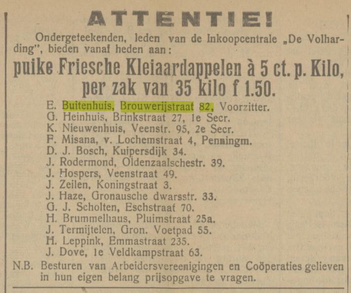 Brouwerijstraat 82 E. Buitenhuis advertentie Tubantia 21-9-1932.jpg