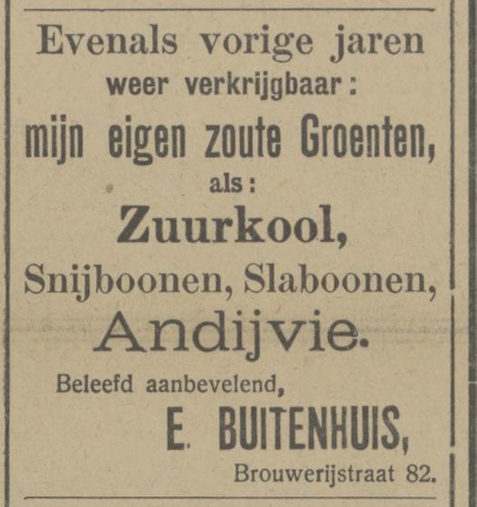 Brouwerijstraat 82 E. Buitenhuis advertentie Tubantia 27-11-1913.jpg
