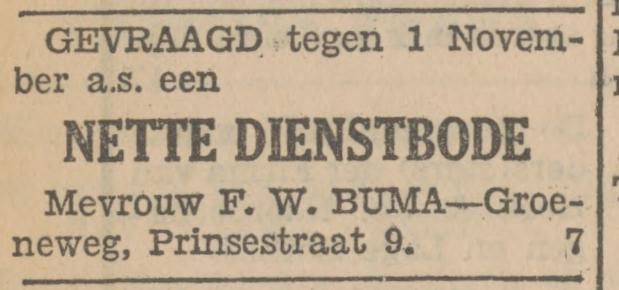 Prinsestraat 9 F.W. Buma advertentie Tubantia 15-9-1930.jpg