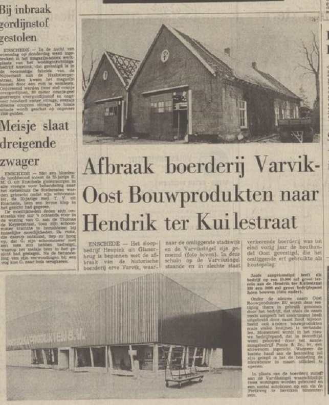 Varvik boerderij sloop krantenbericht Tubantia 25-1-1974.jpg