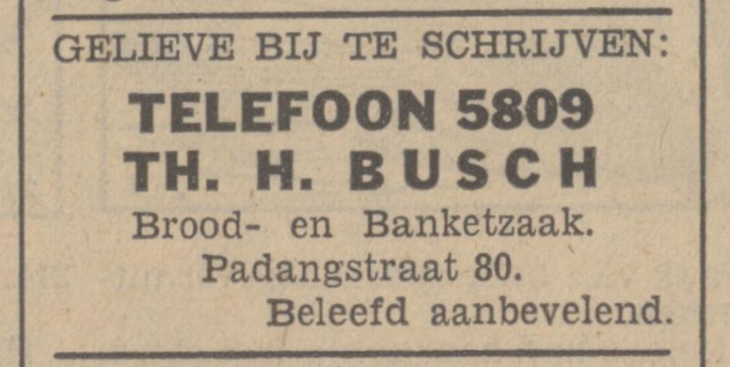 Padangstraat 80 Th.H. Busch Brood- en Banketzaak advertentie Tubantia 1-8-1936.jpg