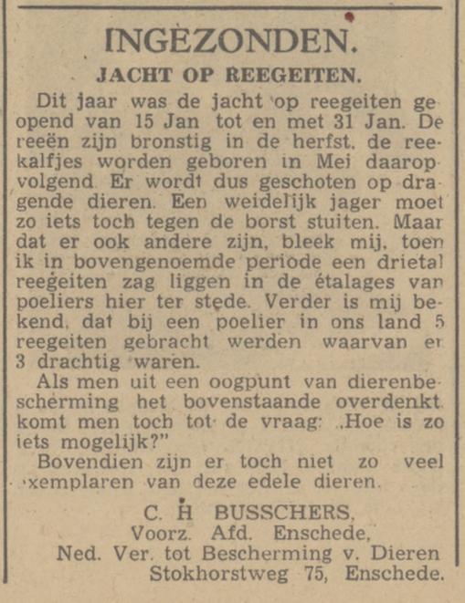 Stokhorstweg 75 C.H. Busschers krantenbericht Tubantia 14-2-1948.jpg