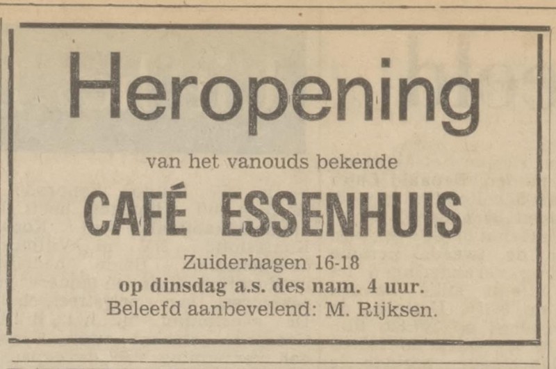 Zuiderhagen 16-18 cafe Essenhuis advertentie Tubantia 2-3-1970.jpg