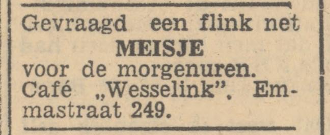 Emmastraat 249 cafe Wesselink advertentie Tubantia 21-1-1947.jpg