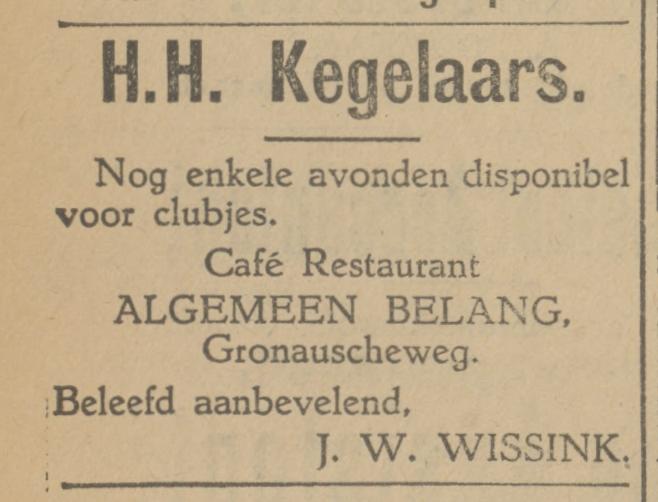 Gronauseweg Cafe Restaurant Algemeen Belanf J.W. Wissink advertentie Tubantia 17-10-1927.jpg