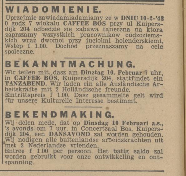 Kuipersdijk 204 cafe Bos advertentie Tubantia 9-2-1948.jpg