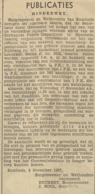 Rijksweg 527 Paters Capucijnen krantenbericht Tubantia 5-11-1937.jpg