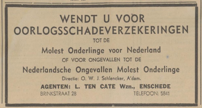 Brinkstraat 28 L. ten Cate Wzn. advertentie Tubantia 24-1-1942.jpg
