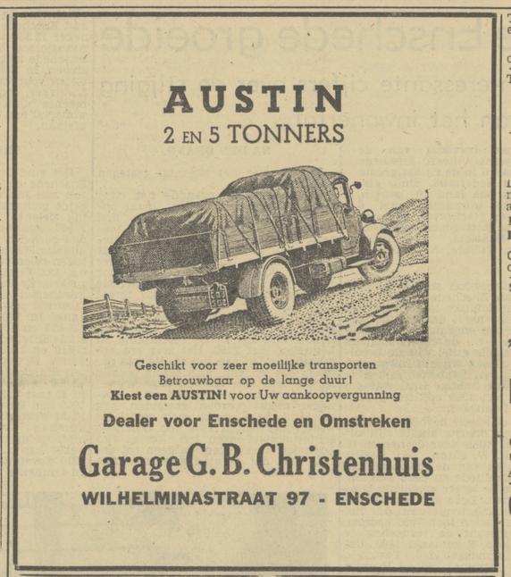 Wilhelminastraat 97 Garage G.B. Christenhuis -advertentie- Tubantia 4-12-1946.jpg