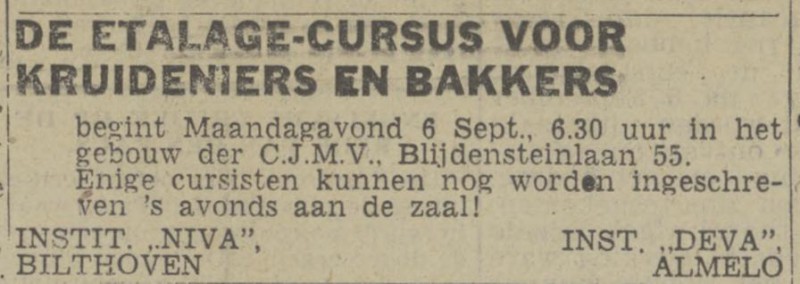 H.B. Blijdensteinlaan 55 CJMV gebouw advertentie Twentsch nieuswblad 3-9-1943.jpg