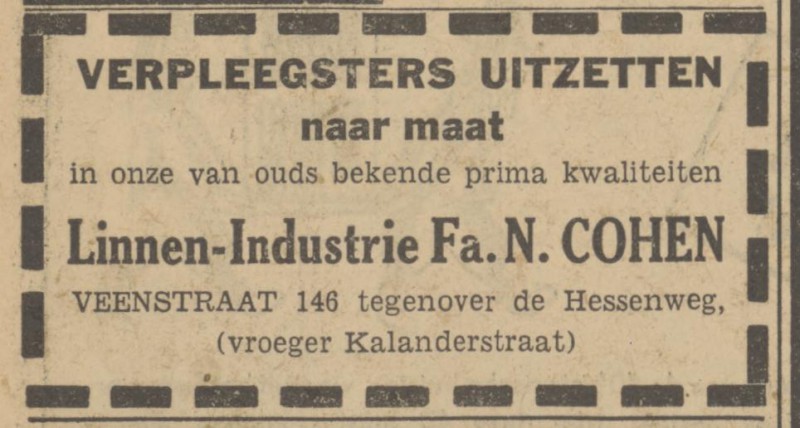 Veenstraat 146 tegenover de Hessenweg advertentie Tubantia 5-10-1950.jpg