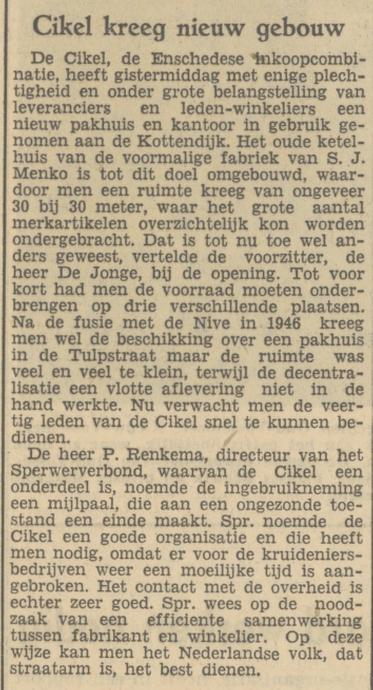 Tulpstraat Cikel krantenbericht Tubantia 5-7-1951.jpg