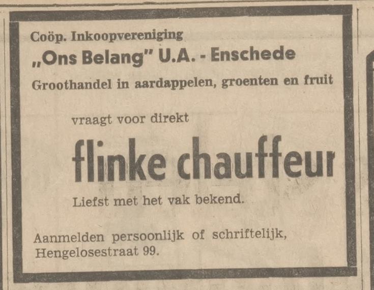 Hengelosestraat 99 Coöp. Inkoopvereniging Ons Belang U.A. advertentie Tubantia 16-10-1969.jpg