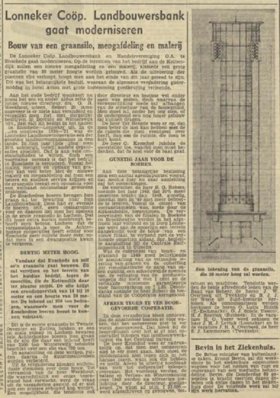 Kottendijk Lonneker Coöperatieve Landbouwersbank en Handelsvereniging krantenbericht Tubantia 11-3-1950.jpg