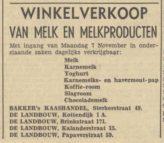 Papaverstraat 59 De Landbouw advertentie Tubantia 5-11-1949.jpg