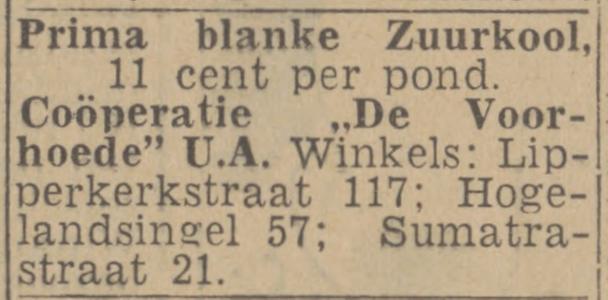 Hogelandsingel 57 Coöp. De Voorhoede U.A. advertentie Twentsch nieuwsblad 5-4-1943.jpg