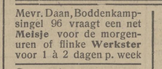 B oddenkampsingel 96 Mevr. Daan advertentie Het Parool 5-5-1945.jpg