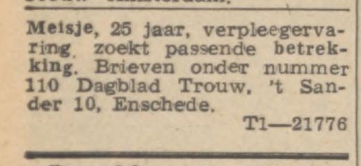 't Sander 10 Dagblad Trouw advertentie Trouw 7-11-1951.jpg