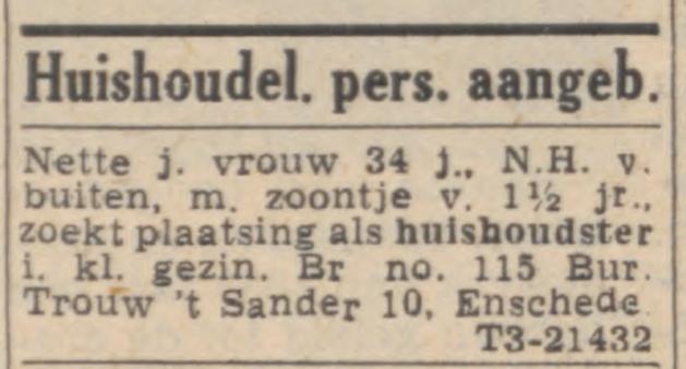 't Sander 10 Dagblad Trouw advertentie Trouw 14-11-1951.jpg