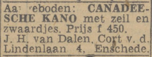 Cort van der Lindenlaan 4 J.H. van Dalen advertentie Twentsch nieuwsblad 24+7-1944.jpg