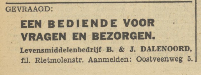 Rietmolenstraat  Fa. B. & J. Dalenoord advertentie Tubantia 10-1-1950.jpg