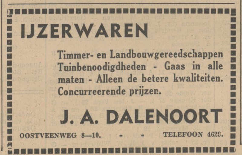 Oostveenweg 8-10 J.A. Dalenoort advertentie Tubantia 11-6-1936.jpg