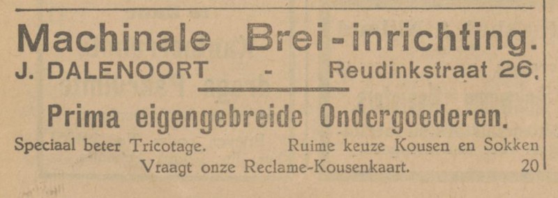 Reudinkstraat 26 J. Dalenoort Brei-inrichting advertentie Tubantia 18-9-1929.jpg
