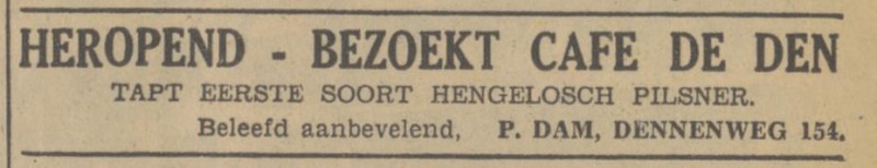 Dennenweg 154 cafe De Den P. Dam advertentie Tubantia 3-8-1940.jpg