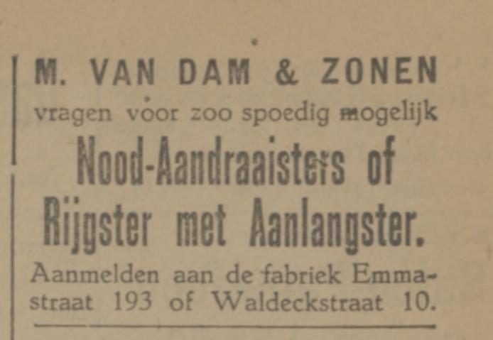 Emmastraat 193 M. van Damen & Zonen advertentie Tubantia 27-6-1928.jpg