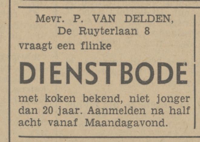De Ruyterlaan 8 P. van Delden advertentie Tubantia 22-11-1941.jpg
