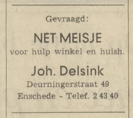 Deurningerstraat 49 Joh. Delsink advertentie Tubantia 27-10-1967.jpg